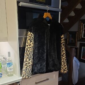 Leopard Print Faux Fur Jacket